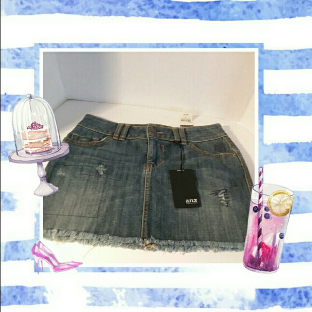 A.N.A A New Approach  Distressed Jean Skirt size 4